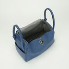 Hermes Lindy 26 Verso Tote Shoulder Bag Taurillon Clemence Blueagate Grismouette — view 6