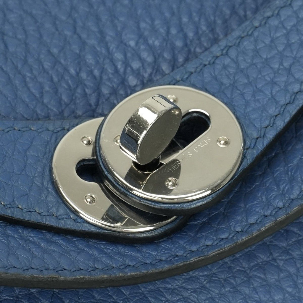 Hermes Lindy 26 Verso Tote Shoulder Bag Taurillon Clemence Blueagate Grismouette — view 9