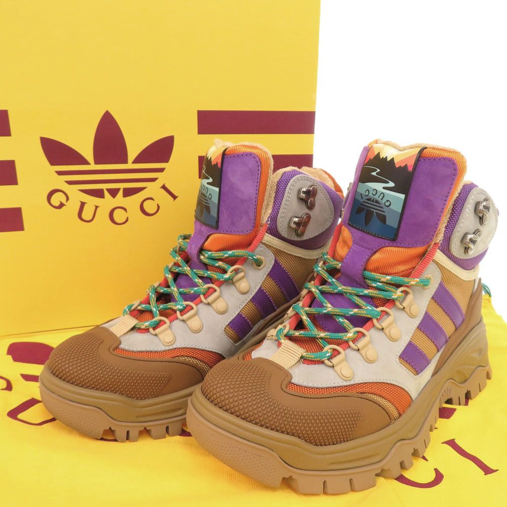 Gucci Adidas 37.5 Canvas Rubber Multicolor Trekking Shoes Short Boots — view 2
