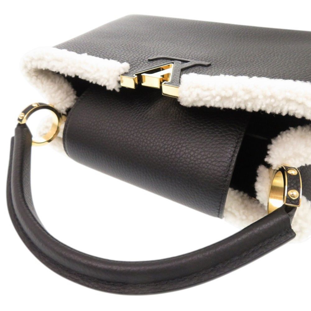 Louis Vuitton Capucines MM IC Taurillon Leather Shearling Black Handbag — view 6