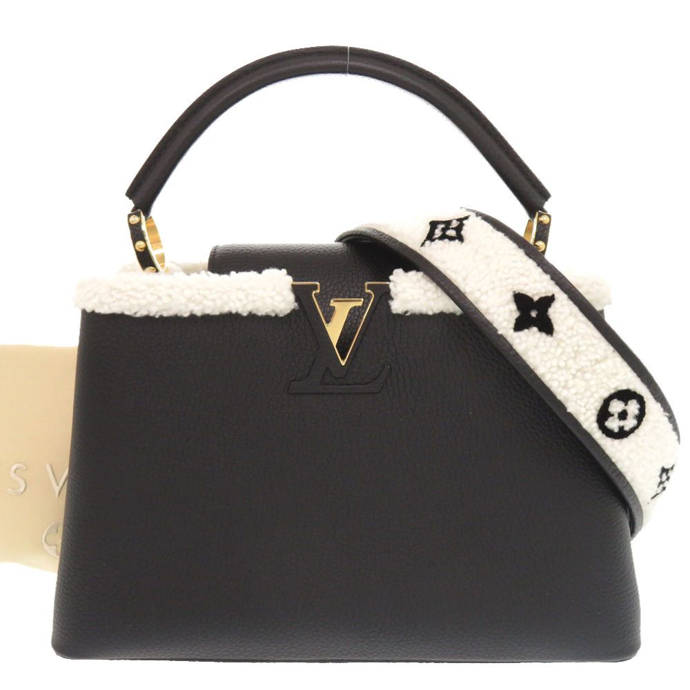 Louis Vuitton Capucines MM IC Taurillon Leather Shearling Black Handbag — view 2