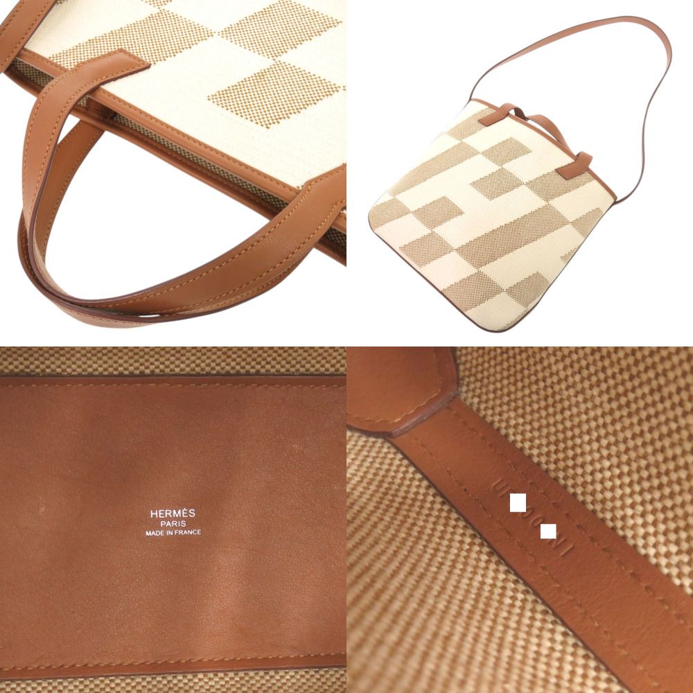 Hermes Hambier PM Voswift Toile Gold Tote Shoulder Bag — view 7