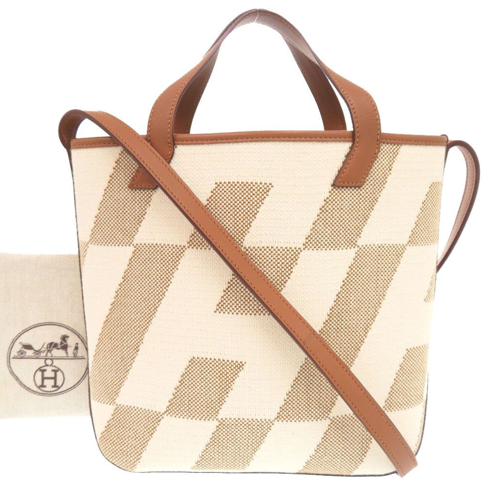 Hermes Hambier PM Voswift Toile Gold Tote Shoulder Bag — view 2