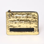Chanel Votez Coco Clutch CC Logo Crinkle Leather Metallic Gold
