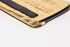 Chanel Votez Coco Clutch CC Logo Crinkle Leather Metallic Gold — view 8