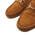 Gucci Horsebit Loafers Suede Gold 36 Brown — view 3