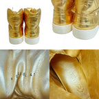 Chanel High Cut Sneakers Croco Embossed Leather Gold — view 7