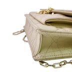Dior Lady Logo Leather Wallet Chain Beige Handbag — view 5
