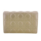 Dior Lady Logo Leather Wallet Chain Beige Handbag — view 2