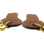 Hermes Curiosity Leather Earrings Brown — view 6