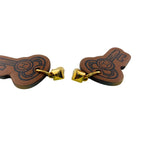 Hermes Curiosity Leather Earrings Brown — view 4