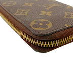 Louis Vuitton Zip Around Portefeuille Clemence Monogram Leather Wallet Brown — view 4