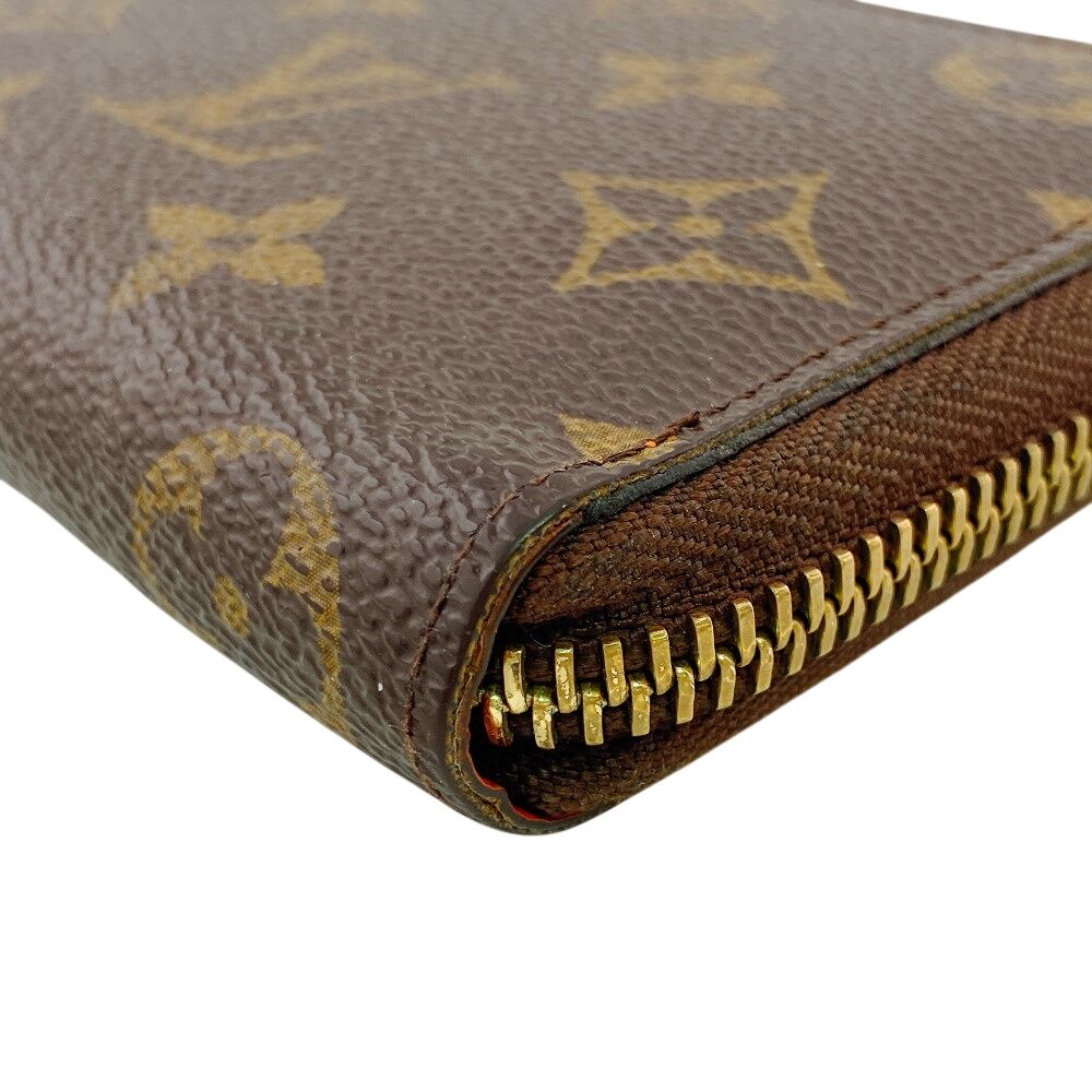 Louis Vuitton Zip Around Portefeuille Clemence Monogram Leather Wallet Brown — view 6