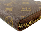Louis Vuitton Zip Around Portefeuille Clemence Monogram Leather Wallet Brown — view 6