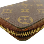 Louis Vuitton Zip Around Portefeuille Clemence Monogram Leather Wallet Brown — view 5