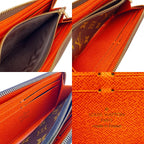 Louis Vuitton Zip Around Portefeuille Clemence Monogram Leather Wallet Brown — view 8