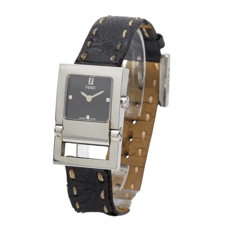 Fendi Orologi Stainless Steel Leather Belt — view 2
