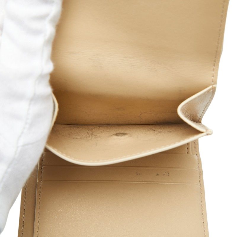 Celine Triomphe Small Flap Wallet Beige Leather — view 6