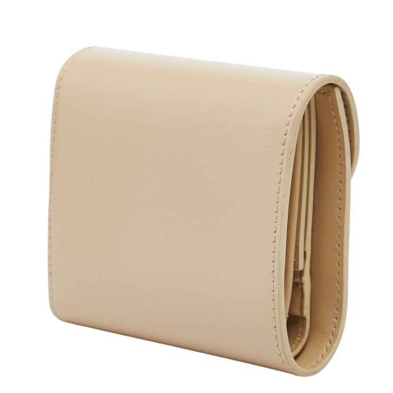 Celine Triomphe Small Flap Wallet Beige Leather — view 2