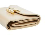 Celine Triomphe Small Flap Wallet Beige Leather — view 4