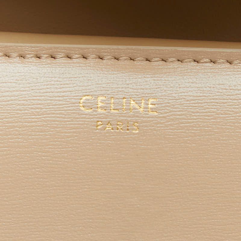 Celine Triomphe Small Flap Wallet Beige Leather — view 9