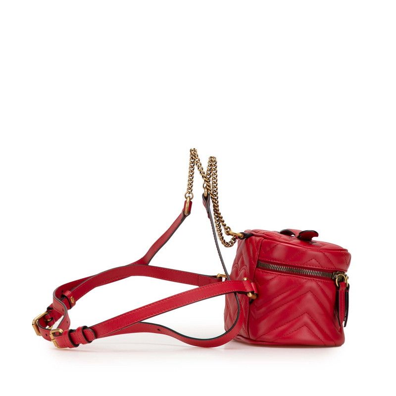 Gucci GG Marmont Backpack Vanity Red Leather — view 2