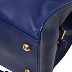 Saint Laurent YSL Logo Petit Cabas 2-Way Shoulder Bag Blue Leather — view 5