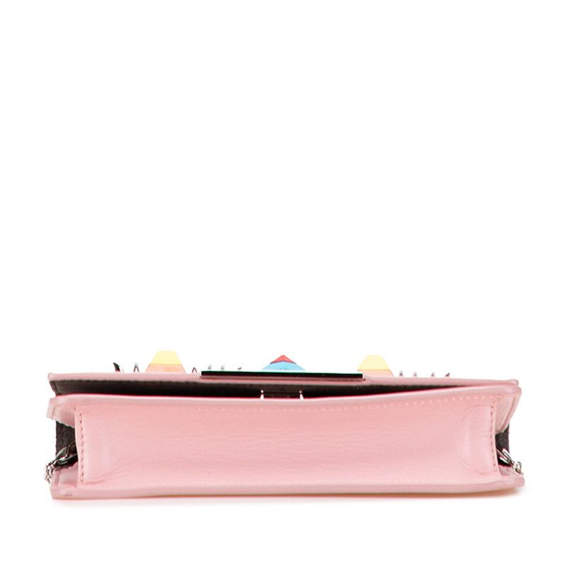 Fendi Hypnotize Chain Shoulder Bag Wallet Pink Multicolor Leather — view 3
