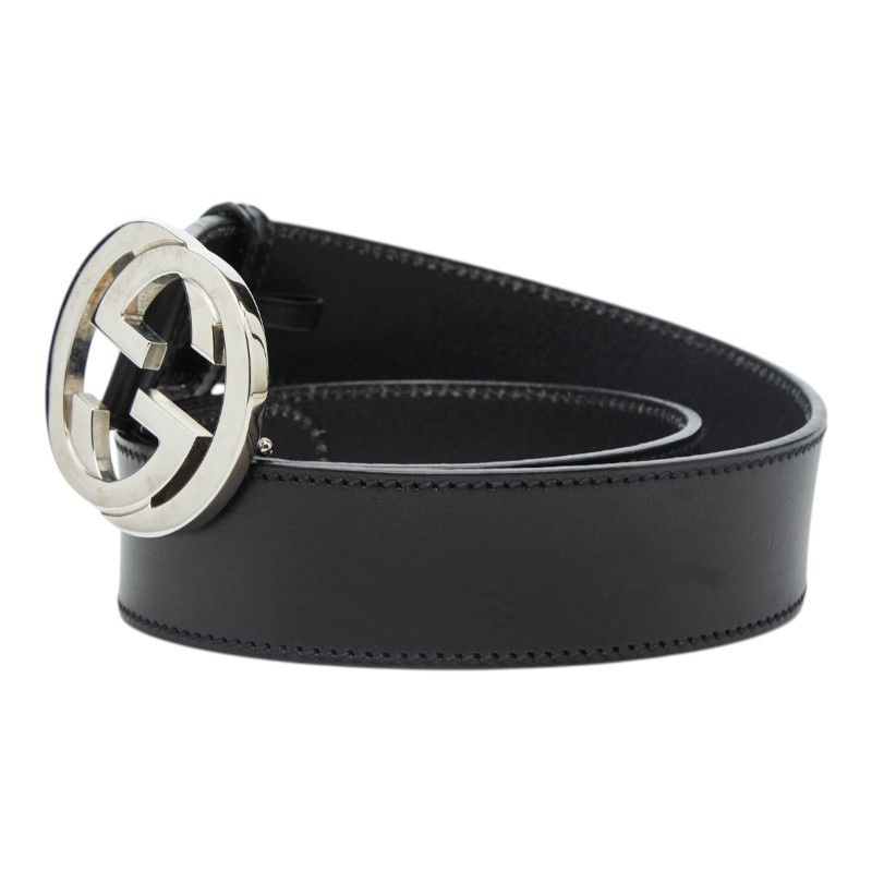 Gucci Interlocking Belt 32 Black Leather — view 2