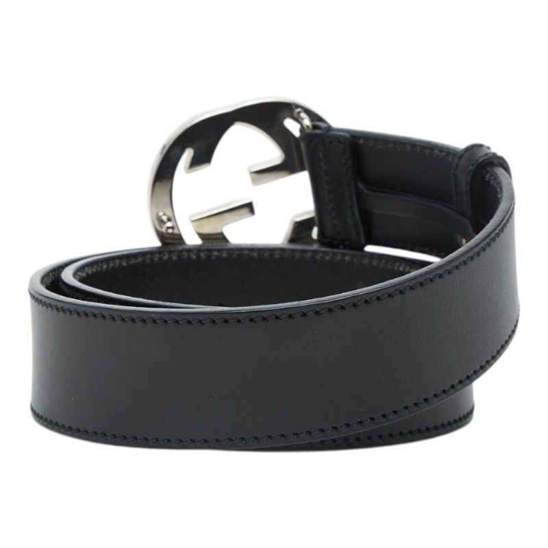 Gucci Interlocking Belt 32 Black Leather — view 3