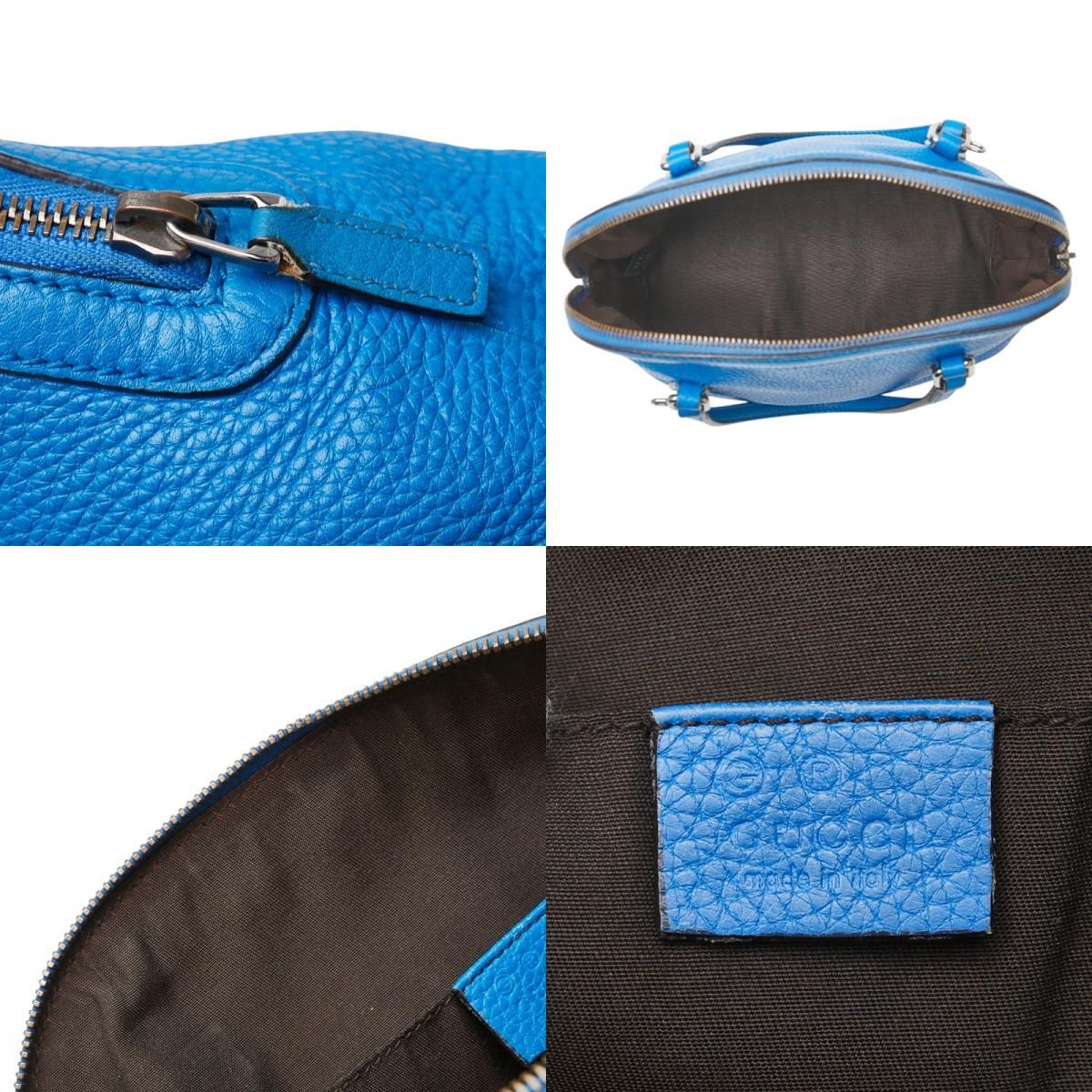 Gucci 2-Way Shoulder Bag Blue Leather — view 9