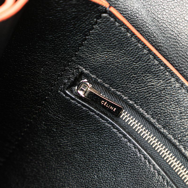 Celine Diamond Clutch Trico Color Shoulder Bag Black Beige Green Leather Calf — view 8