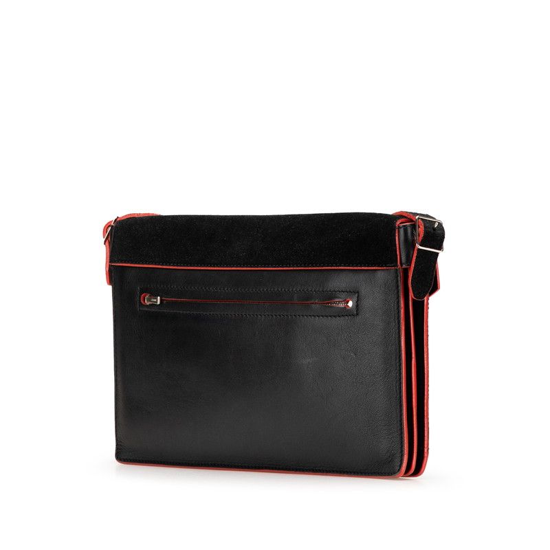 Celine Diamond Clutch Trico Color Shoulder Bag Black Beige Green Leather Calf — view 2