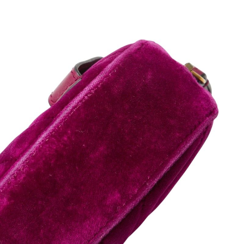 Gucci GG Marmont Quilted Belt Bag Purple Velour Leather — view 5