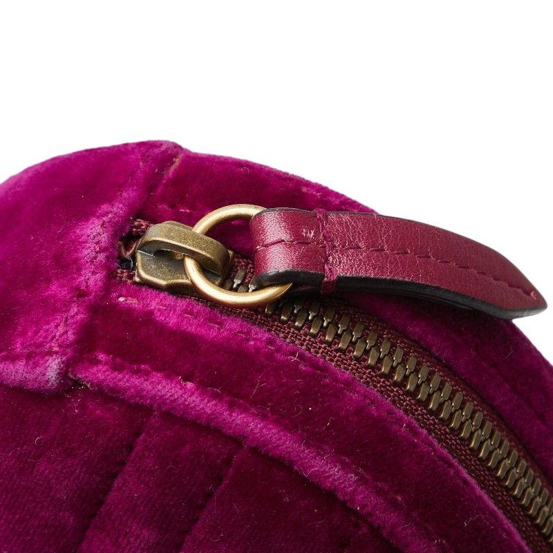 Gucci GG Marmont Quilted Belt Bag Purple Velour Leather — view 7