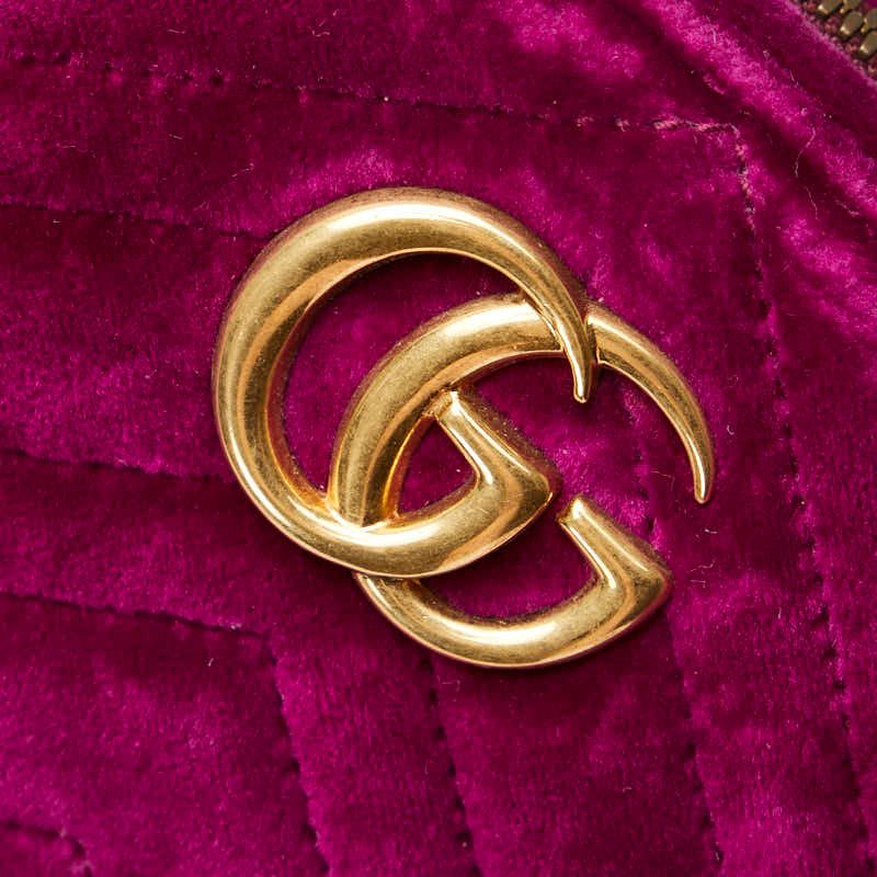 Gucci GG Marmont Quilted Belt Bag Purple Velour Leather — view 6