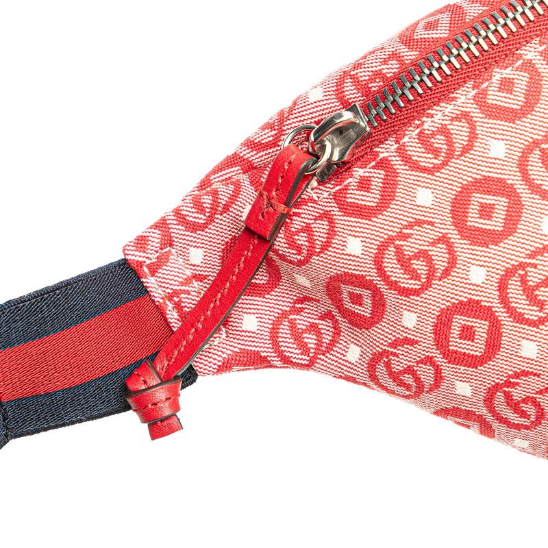 Gucci Children's GG Logo Star Belt Bag Red Canvas Leather — view 5