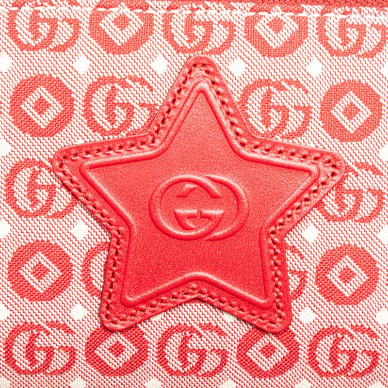 Gucci Children's GG Logo Star Belt Bag Red Canvas Leather — view 7