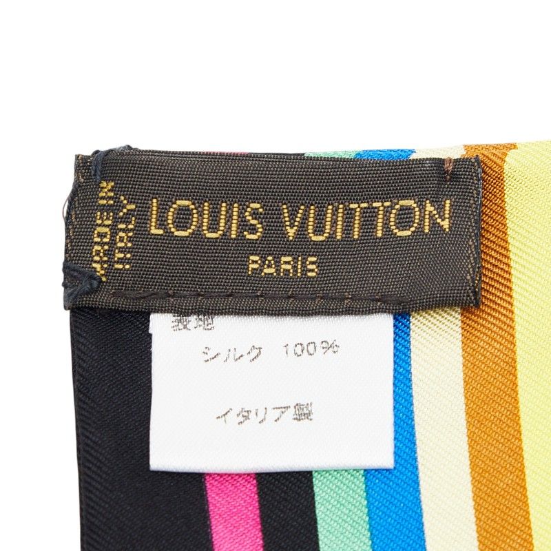 Louis Vuitton Monogram Multicolor Scarf Bandeau Black Silk — view 3