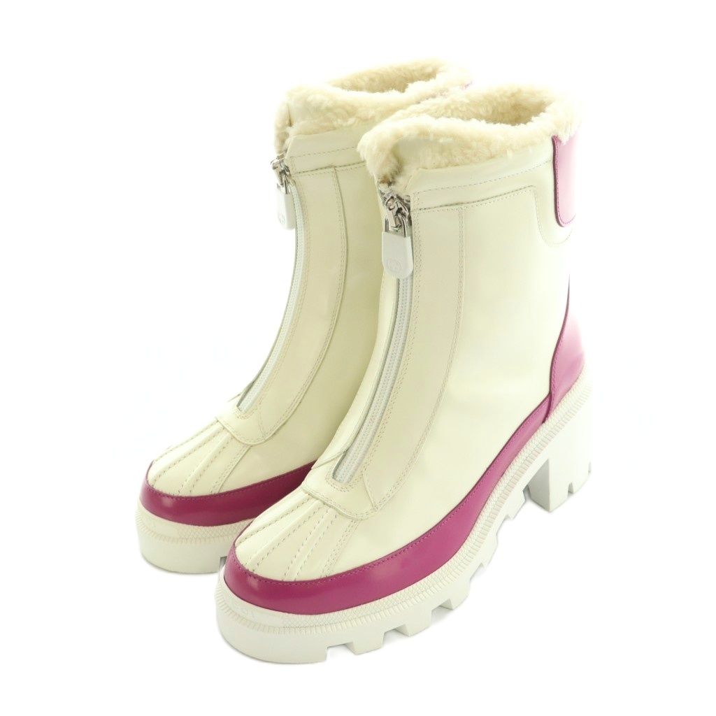 Gucci Magnum Short Boots Thick Sole 36 Ivory Magenta Pink — view 2