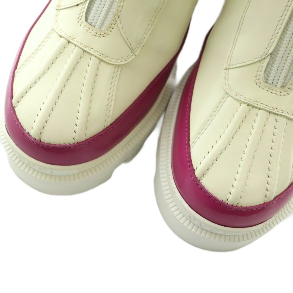 Gucci Magnum Short Boots Thick Sole 36 Ivory Magenta Pink — view 4