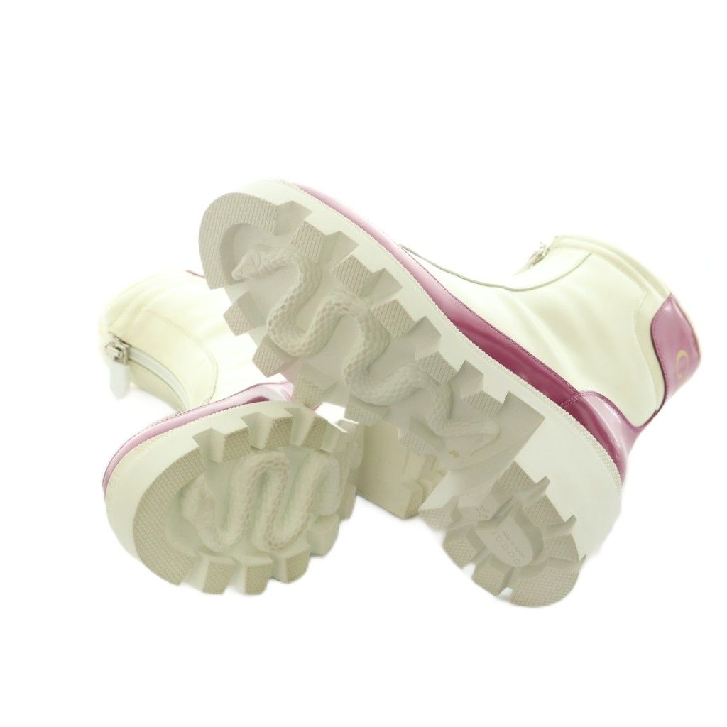 Gucci Magnum Short Boots Thick Sole 36 Ivory Magenta Pink — view 5