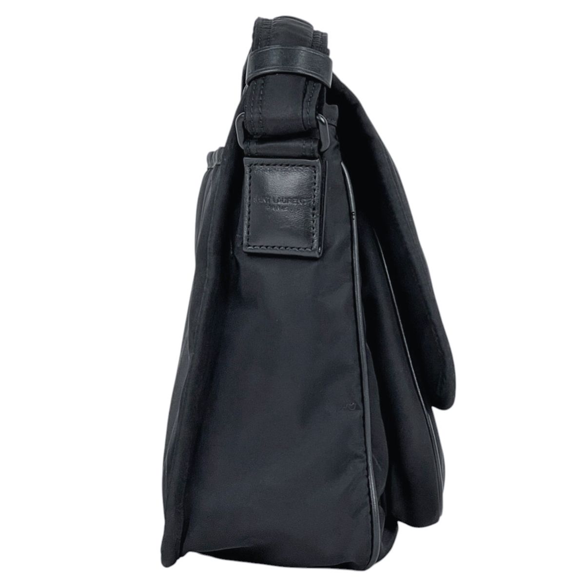 Saint Laurent Yves Logo Shoulder Bag Nylon Black — view 4