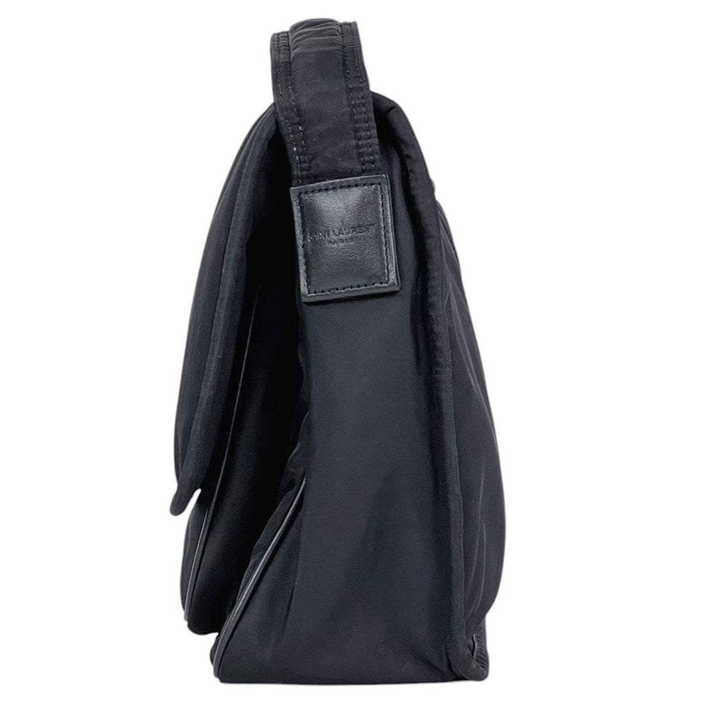Saint Laurent Yves Logo Shoulder Bag Nylon Black — view 2