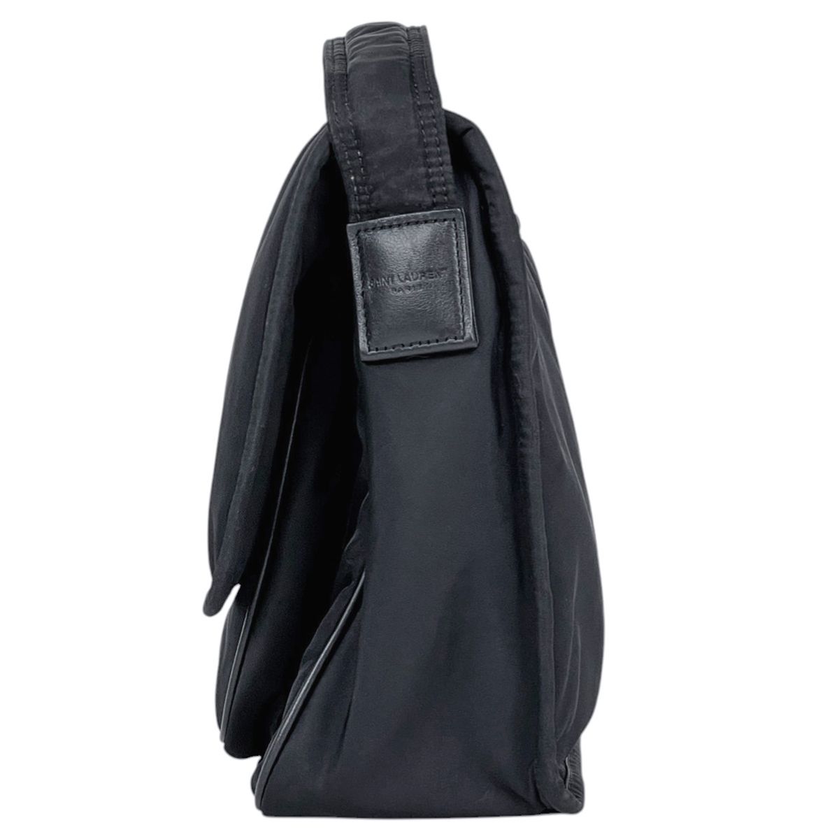 Saint Laurent Yves Logo Shoulder Bag Nylon Black — view 2