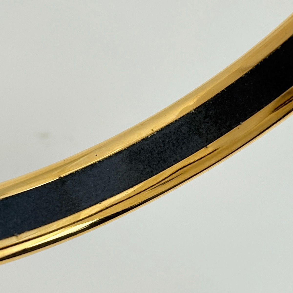 Hermes Enamel PM Bracelet Cloisonne Bangle Black Red — view 4