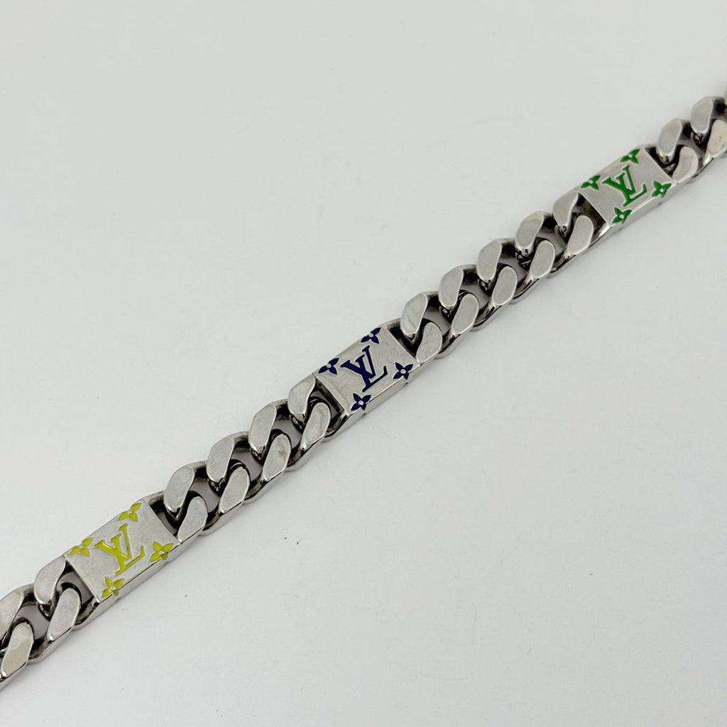 Louis Vuitton LV Mosaic Bracelet Chain Silver Plated — view 2