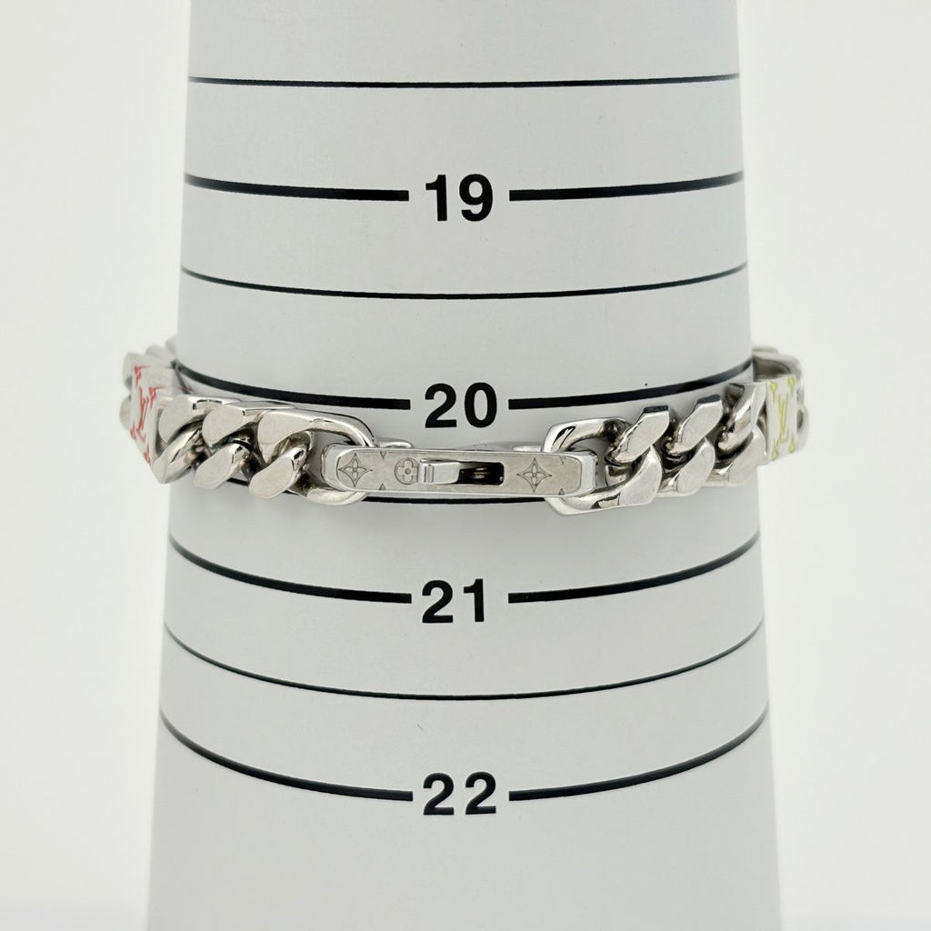 Louis Vuitton LV Mosaic Bracelet Chain Silver Plated — view 5