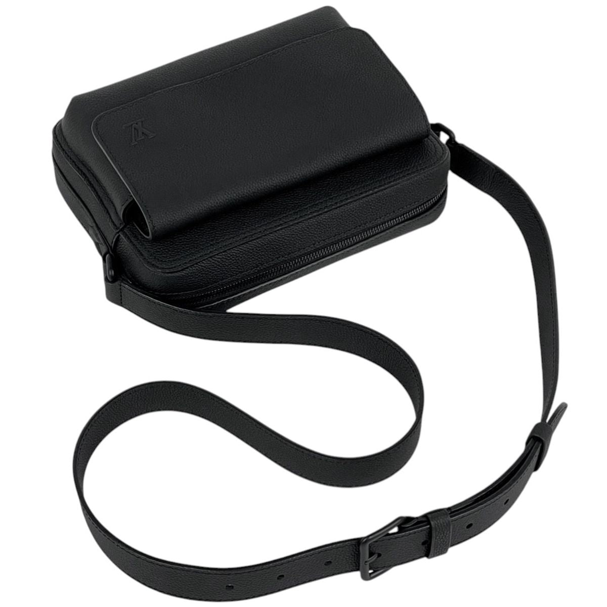 Louis Vuitton Fastline Messenger LV Aerogram Shoulder Bag Leather Noir Black — view 9