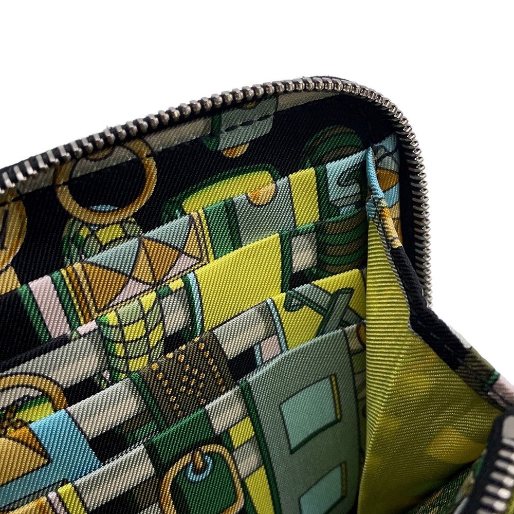 Hermes Wallet Azap Long Silk in Black Silver Epsom — view 8